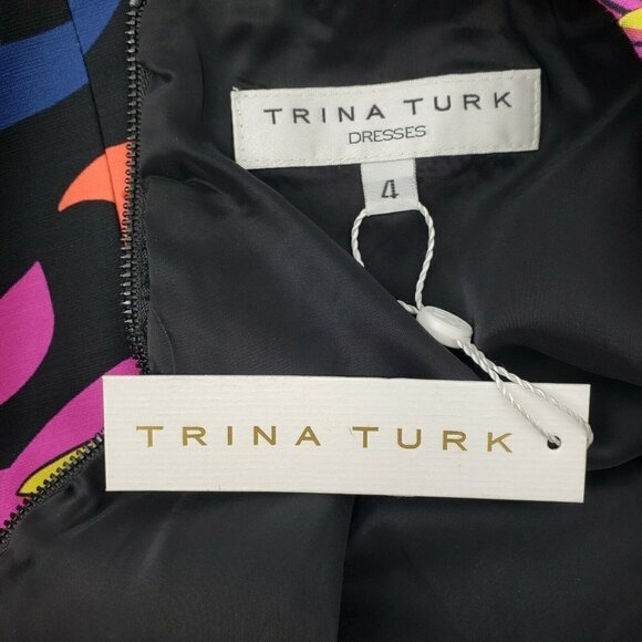 New Trina Turk Shift Dress Womens 4 Floral Print - Picture 5 of 6